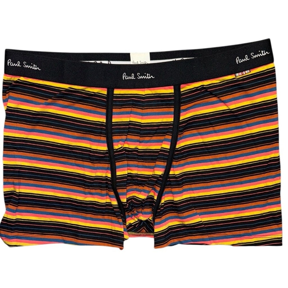 Paul‎ Smith Mens XXL Boxer Briefs Orange Black Striped Long Trunk New
